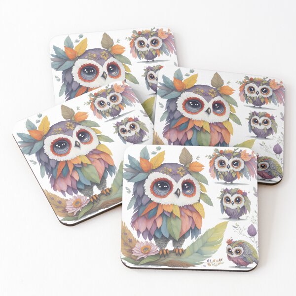 Item preview, Rainbow owlet, colorful owl, night owl rainbow feathers designed and sold by Piniatá P.