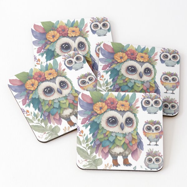 Item preview, Rainbow owlet, colorful owl, night owl rainbow feathers designed and sold by Piniatá P.