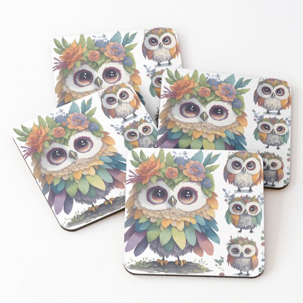 Item preview, Rainbow owlet, colorful owl, night owl rainbow feathers designed and sold by Piniatá P.