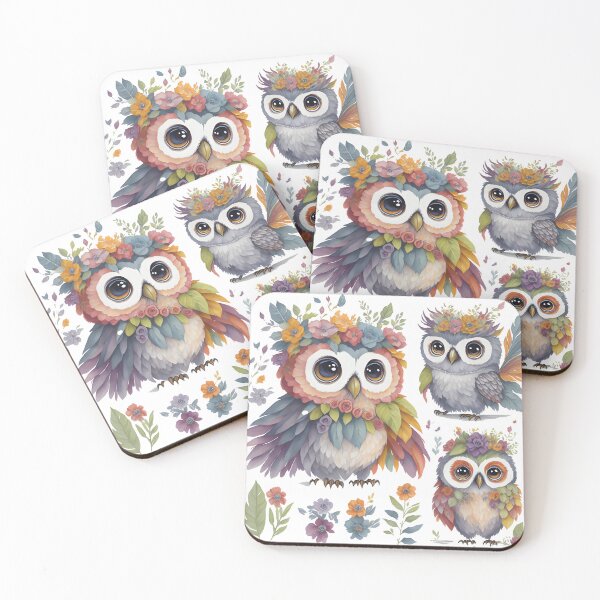 Item preview, Rainbow owlet, colorful owl, night owl rainbow feathers designed and sold by Piniatá P.