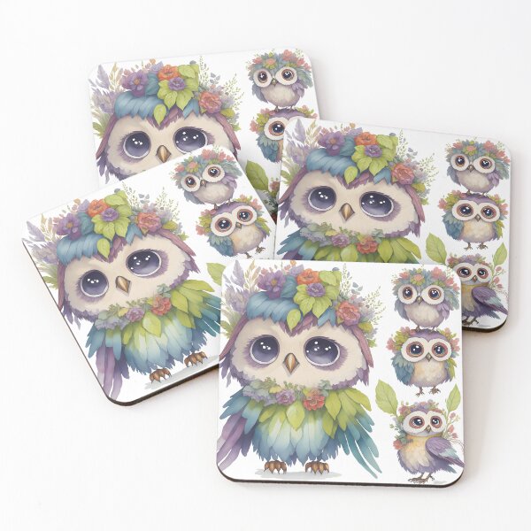 Item preview, Rainbow owlet, colorful owl, night owl rainbow feathers designed and sold by Piniatá P.