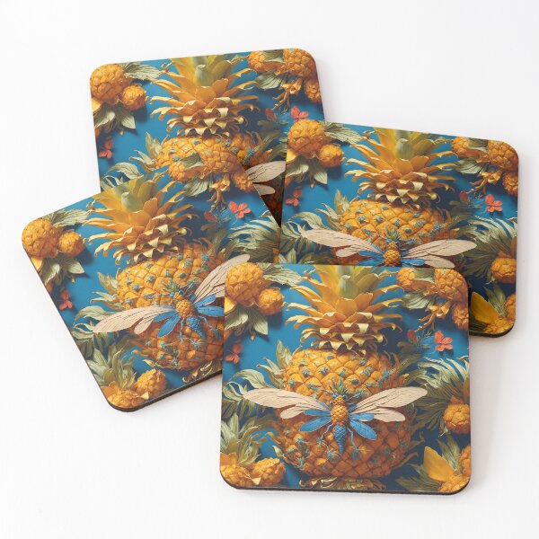 Item preview, Trompe-l'oeil Wonders: Pineapple and Dragonfly Delight designed and sold by AmazingLab.