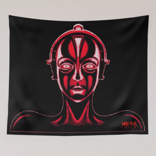 Item preview, METROPOLIS. ROBOT MARIA. HALFTONE. RED ON BLACK. designed and sold by 5hertz.