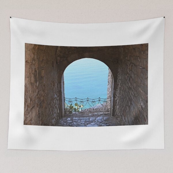 Item preview, View of the sea through an old stone window on the Palamidi fortress Nafplio designed and sold by goceris.