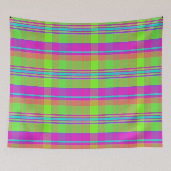 Item preview, Neon Aesthetic Iona 2 Hand Drawn Textured Plaid Pattern designed and sold by GenAumonier.