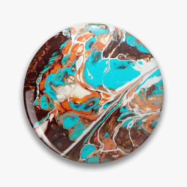 Item preview, Earth and Sea ; Rocks of Sardonia / acrylic pour turquoise umber sienna designed and sold by CandiceLCollins.