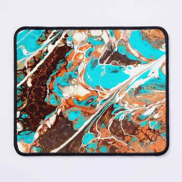 Item preview, Earth and Sea ; Rocks of Sardonia / acrylic pour turquoise umber sienna designed and sold by CandiceLCollins.