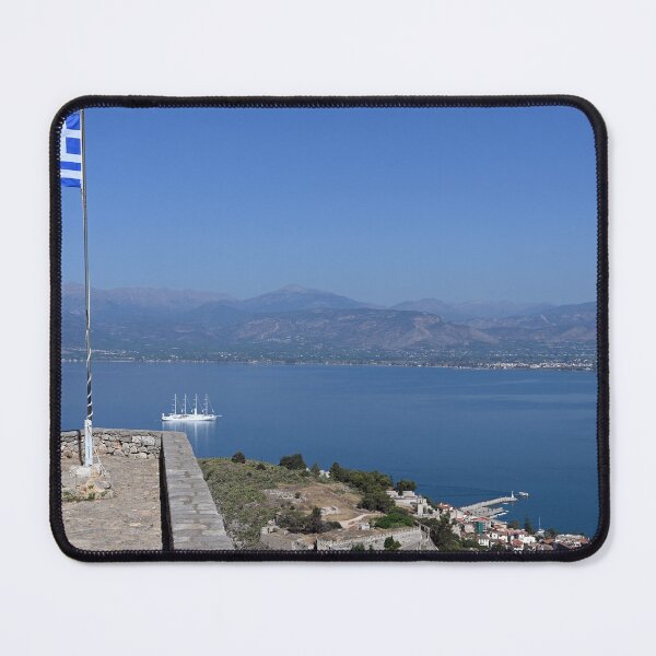 Item preview, Greek flag on the Palamidi fortress in Nafplio, Peloponnese, Greece designed and sold by goceris.