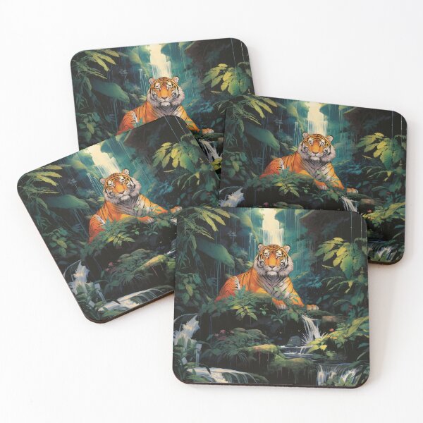 Item preview, A Tiger at a Jungle Waterfall designed and sold by Earth Celebration Designs.