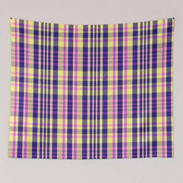 Item preview, Vaporwave Aesthetic Sorcha 1 Hand Drawn Textured Plaid Pattern designed and sold by GenAumonier.