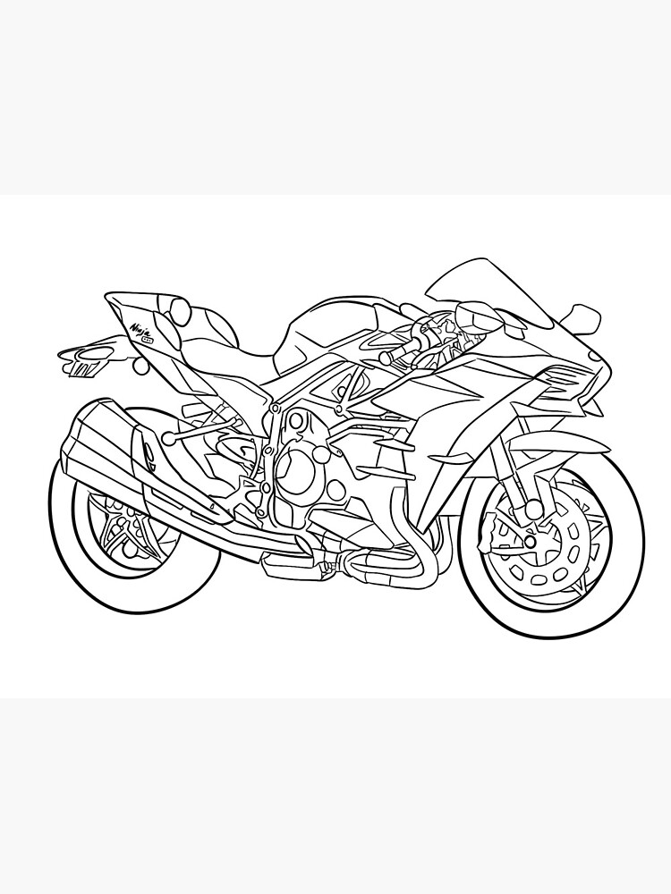 Kawasaki Ninja H2R Drawing easy | How to draw ninja h2r bike | Step by step  - YouTube