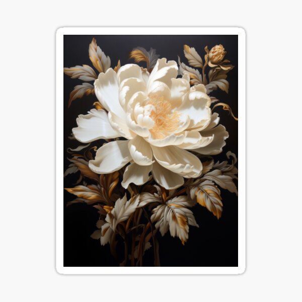 Item preview, Elegant white flower on black painting. designed and sold by MargaretWiktor.
