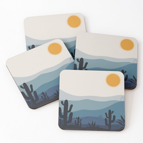 Item preview, Blue mountains and cacti designed and sold by Zeewind.