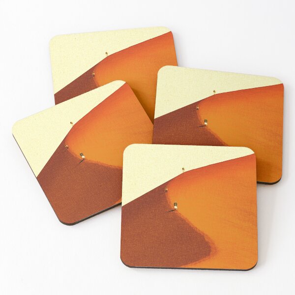 Item preview, Three people walking up a sand dune. Image created using geometric shapes designed and sold by EdgyEdgeArt.
