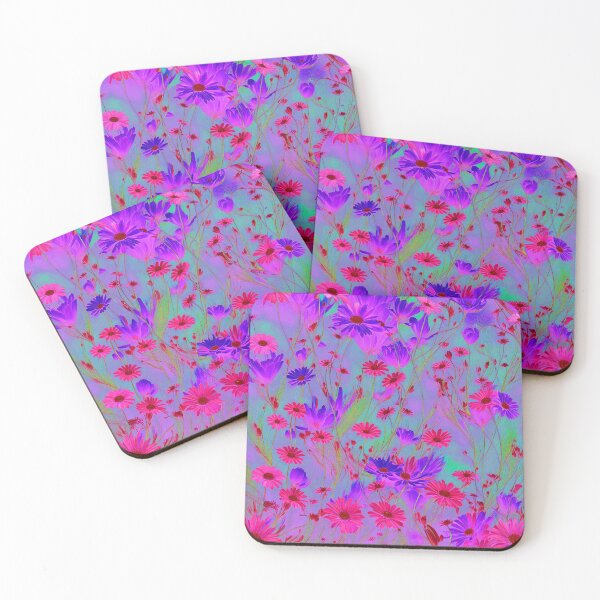 Item preview, Hot Pink Daisy Flowers all Wispy on a Colorful Background designed and sold by Beachy.