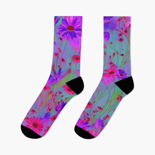 Item preview, Hot Pink Daisy Flowers all Wispy on a Colorful Background designed and sold by Beachy.