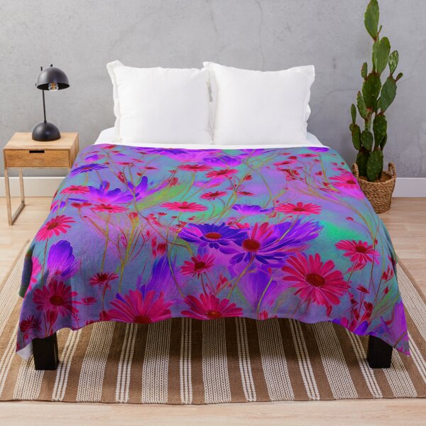 Item preview, Hot Pink Daisy Flowers all Wispy on a Colorful Background designed and sold by Beachy.
