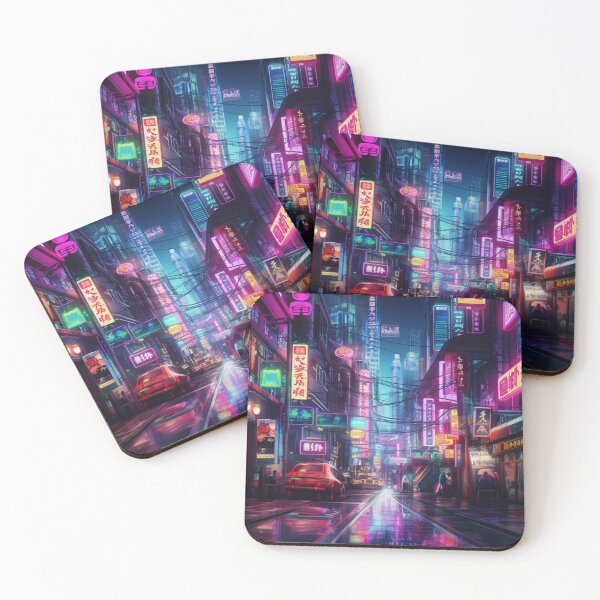 Item preview, Neon Cyberpunk Japan City at Night designed and sold by FalconFeatherDn.