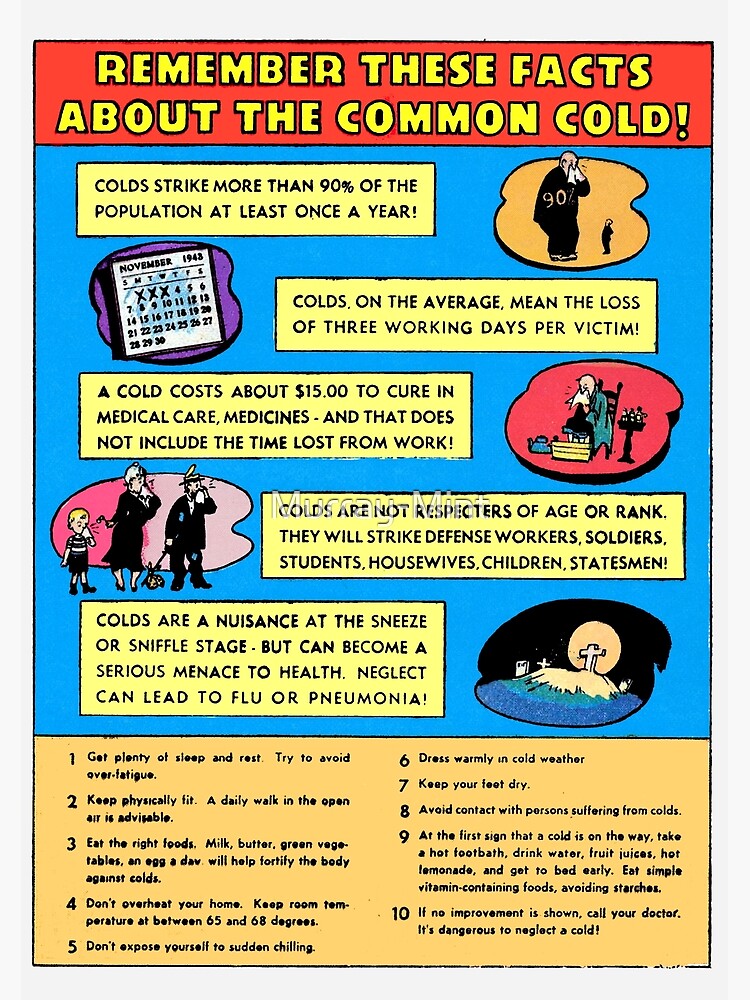 Facts about the common cold Poster for Sale by Murray-Mint