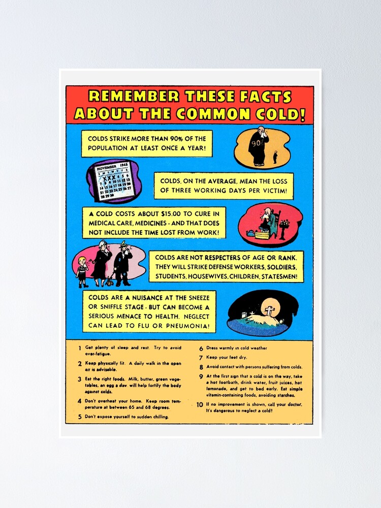 Facts about the common cold Poster for Sale by Murray-Mint