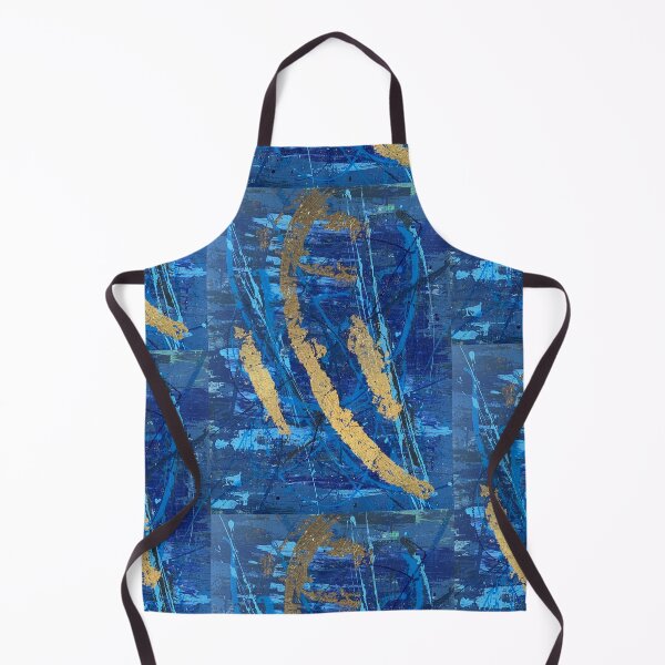 Item preview, "Blues with Gleams" Dark blue, navy blue , light blue, baby blue and gold accents Abstract Art designed and sold by IICents.