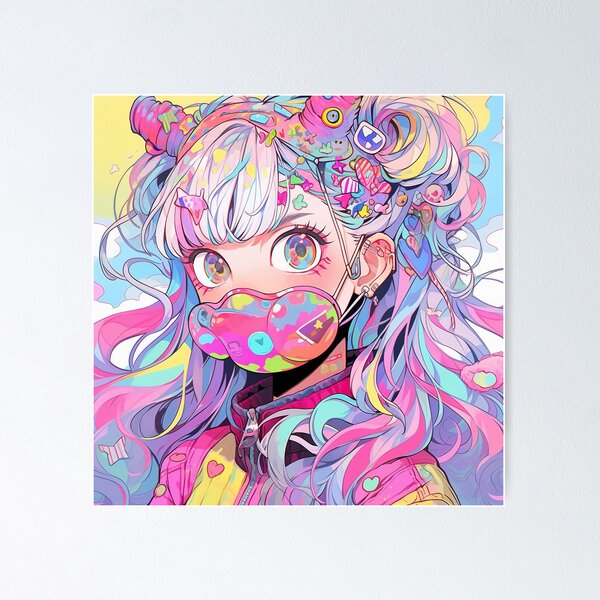 Cool Angry Rainbow Paint Splatter Anime Girl Sticker for Sale by  bubblegoth