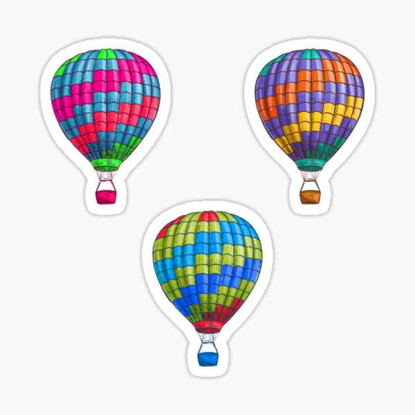 Item preview,  Colorful Hot Air Balloon Sticker Sheet Set, Hot Air Balloon Illustration designed and sold by Surprise Box ⭐⭐⭐⭐⭐.