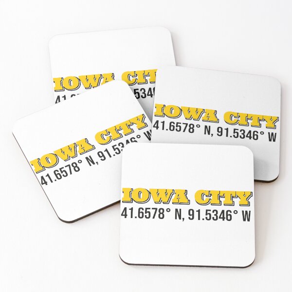 Aperçu de l'œuvre Iowa City Coordonnées de l'Iowa créée et vendue par s-hammie.