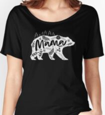 Mama Bear Floral Relaxed Fit T-Shirt