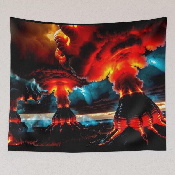 Item preview, Fiery Alien Volcanoes Erupting designed and sold by Source919.