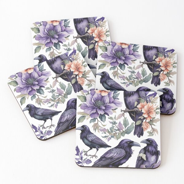Item preview, Feathers of Artistry: Sheet Raven Watercolor Clipart designed and sold by zoughlal.