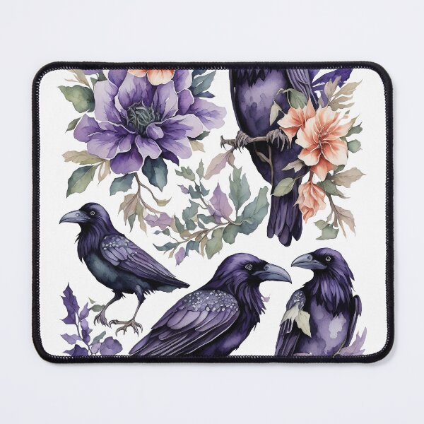 Item preview, Feathers of Artistry: Sheet Raven Watercolor Clipart designed and sold by zoughlal.
