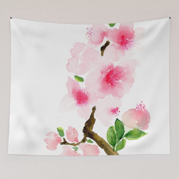 Item preview, Japanese cherry blossom tree watercolor painting designed and sold by AnissaF.