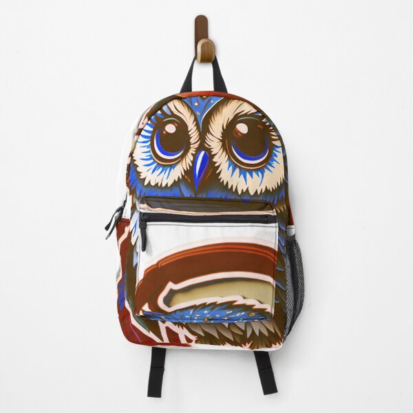 Item preview, Cute Adorable Owl Wearing Headphones Rainbow Colorful Pastel Vibrant Blue Dark Red designed and sold by IHeartArts.