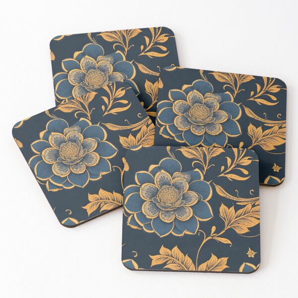 Item preview, Golden royal flowers pattern designed and sold by Tijanaworldwide.