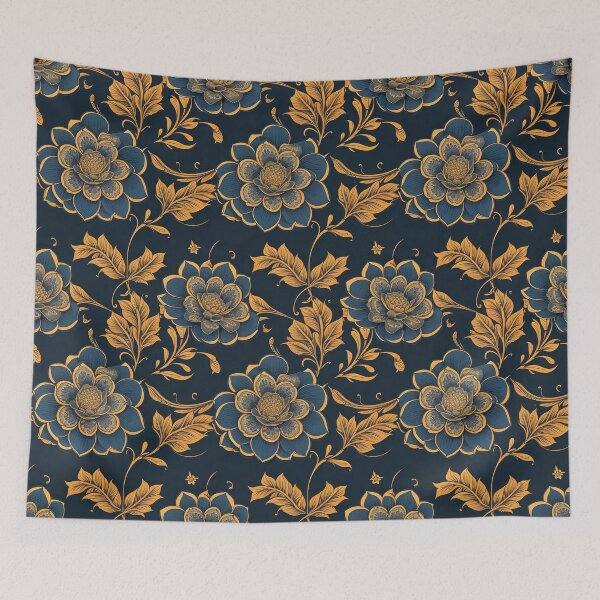 Item preview, Golden royal flowers pattern designed and sold by Tijanaworldwide.