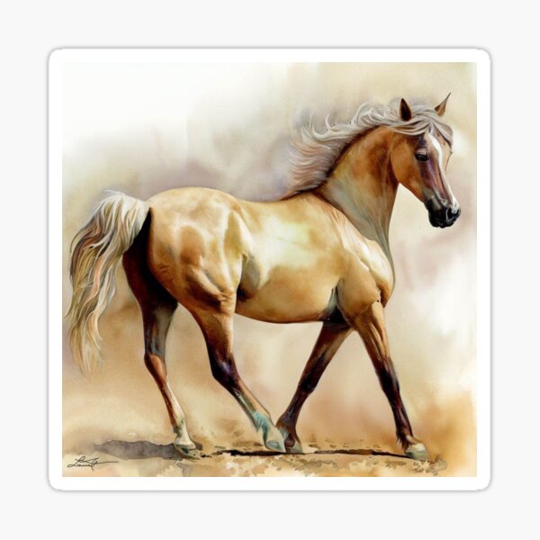Aperçu de l'œuvre Cheval palomino créée et vendue par JohnsonGallery.