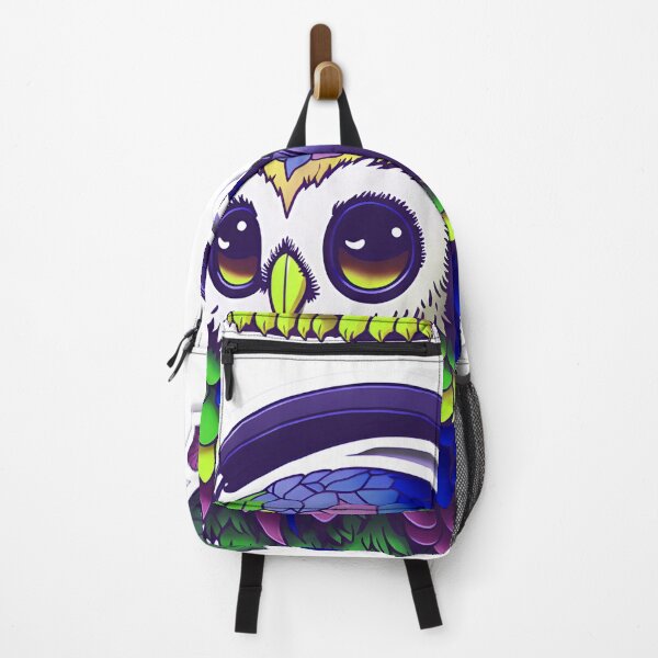 Item preview, Cute Adorable Owl Wearing Headphones Rainbow Colorful Pastel Vibrant Neon Purple designed and sold by IHeartArts.