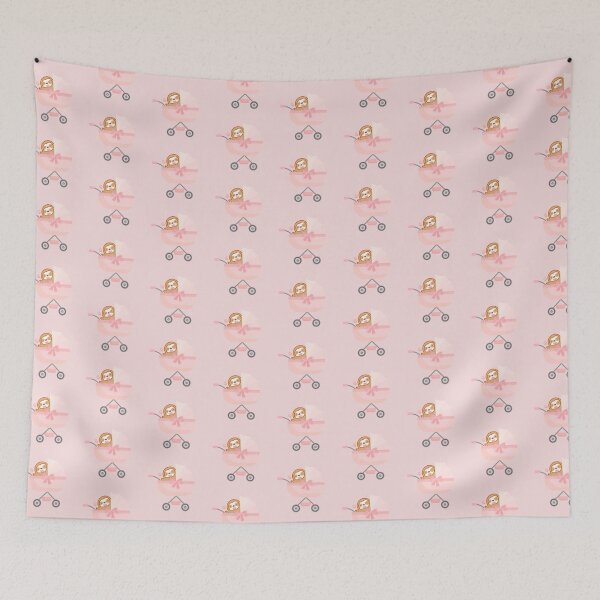 Item preview, Cute Pink Baby Carriage Sloth  designed and sold by theslothinme.