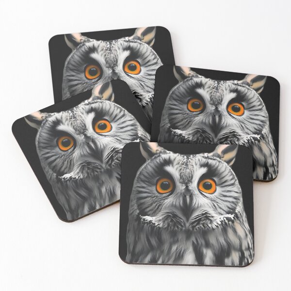 Item preview, Long-eared owl gazing designed and sold by ColorOfBirds.