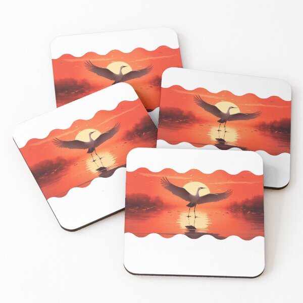 Item preview, Sunset,Lake and The Crane designed and sold by GoDelta.