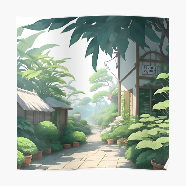 Premium AI Image | Anime girl with an umbrella sitting on a leafy plant