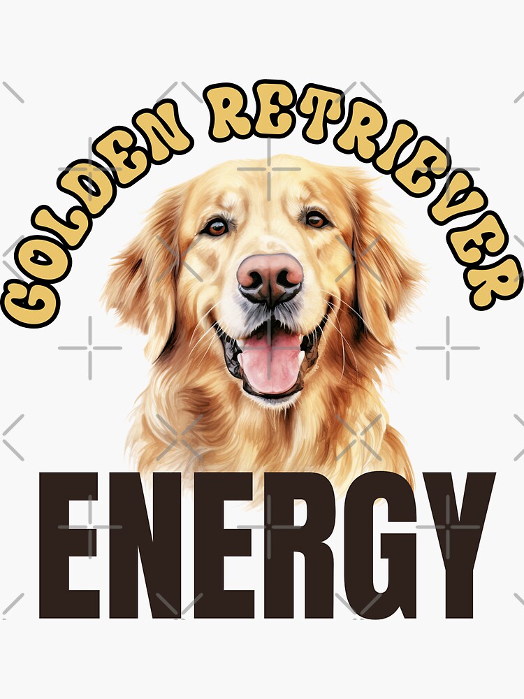 Thumbnail 3 von 3, Sticker,  Golden Retriever-Energie designt und verkauft von PRINYOS.