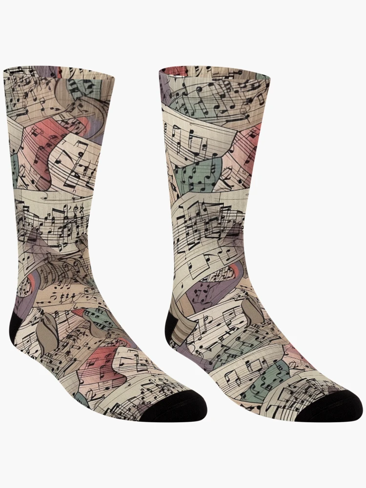 Thumbnail 3 of 5, Socks, Abstract Music Notes designed and sold by BeagleDesigns.