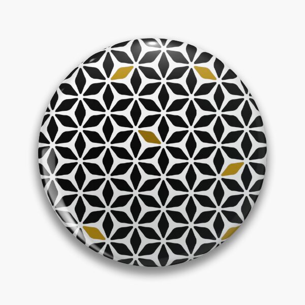 Item preview, Geometric black and mustard leaves designed and sold by karousel.