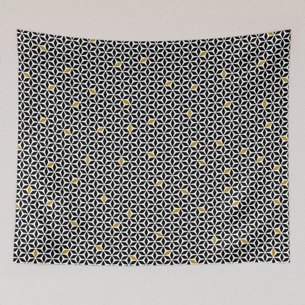 Item preview, Geometric black and mustard leaves designed and sold by karousel.
