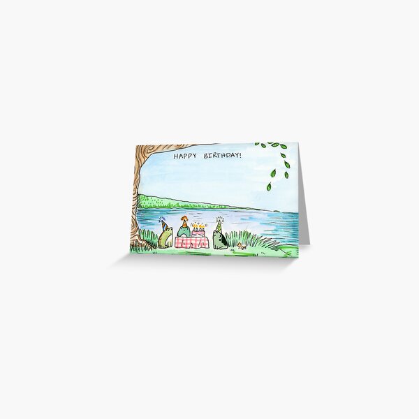 Item preview, Happy Birthday Frog Greeting Card designed and sold by lilsisterstudio.