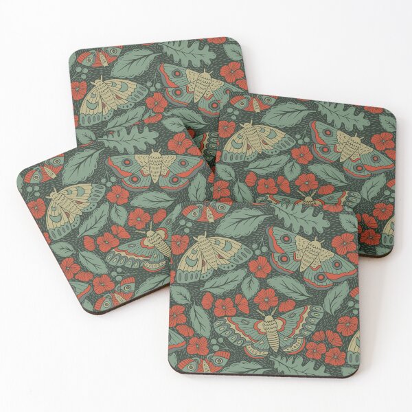Item preview, Moths in Emerald Twilight designed and sold by latheandquill.