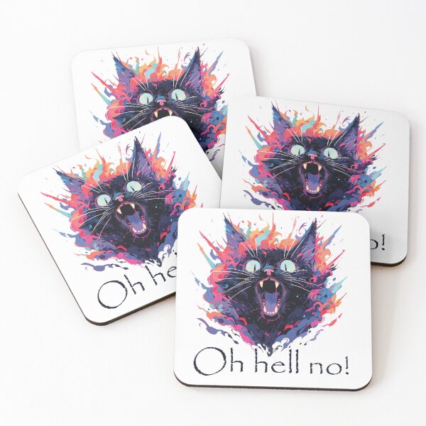 Item preview, Oh hell no angry cat Tshirt designed and sold by Mikakujumi.