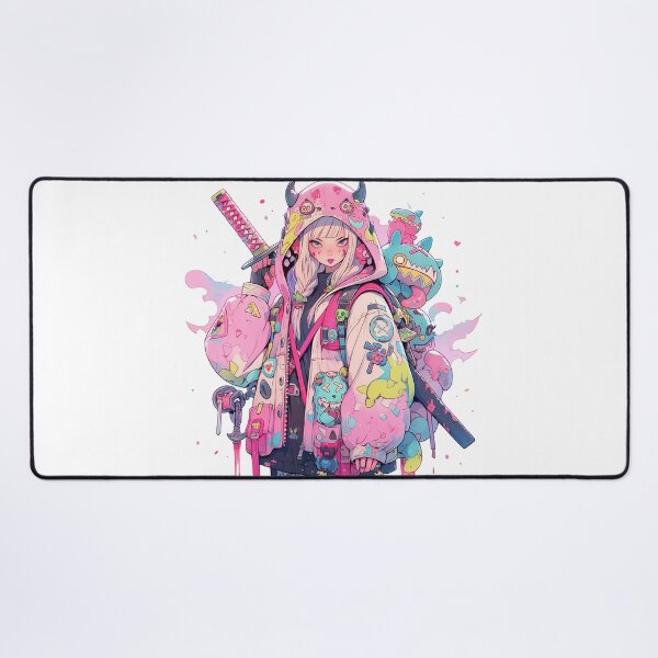 Vista previa del artículo con la obra «Chica samurái kawaii», diseñado y vendido por Flaffin.